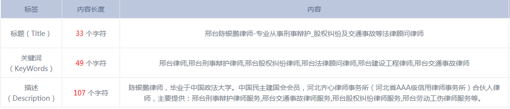 邢台律师网站优化方案